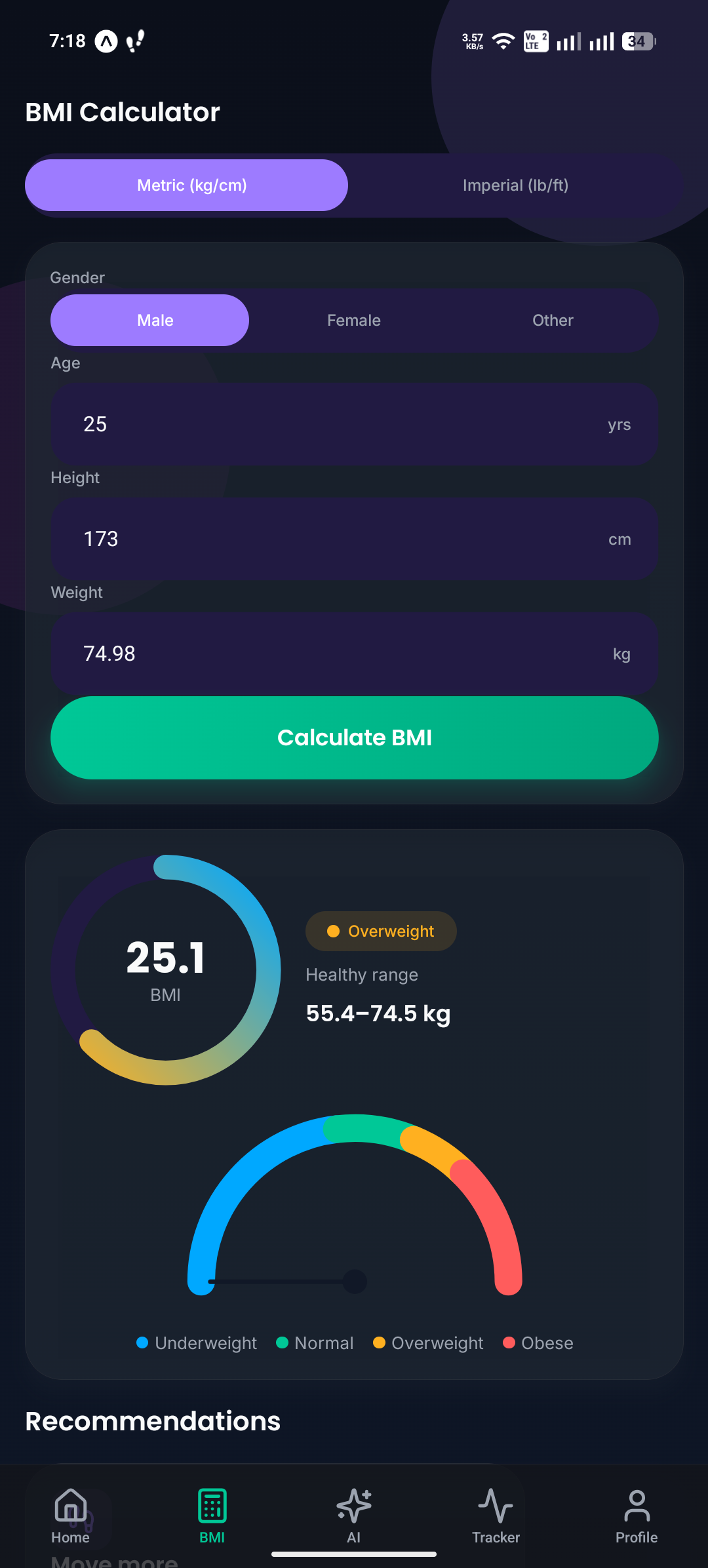 BMI calculator