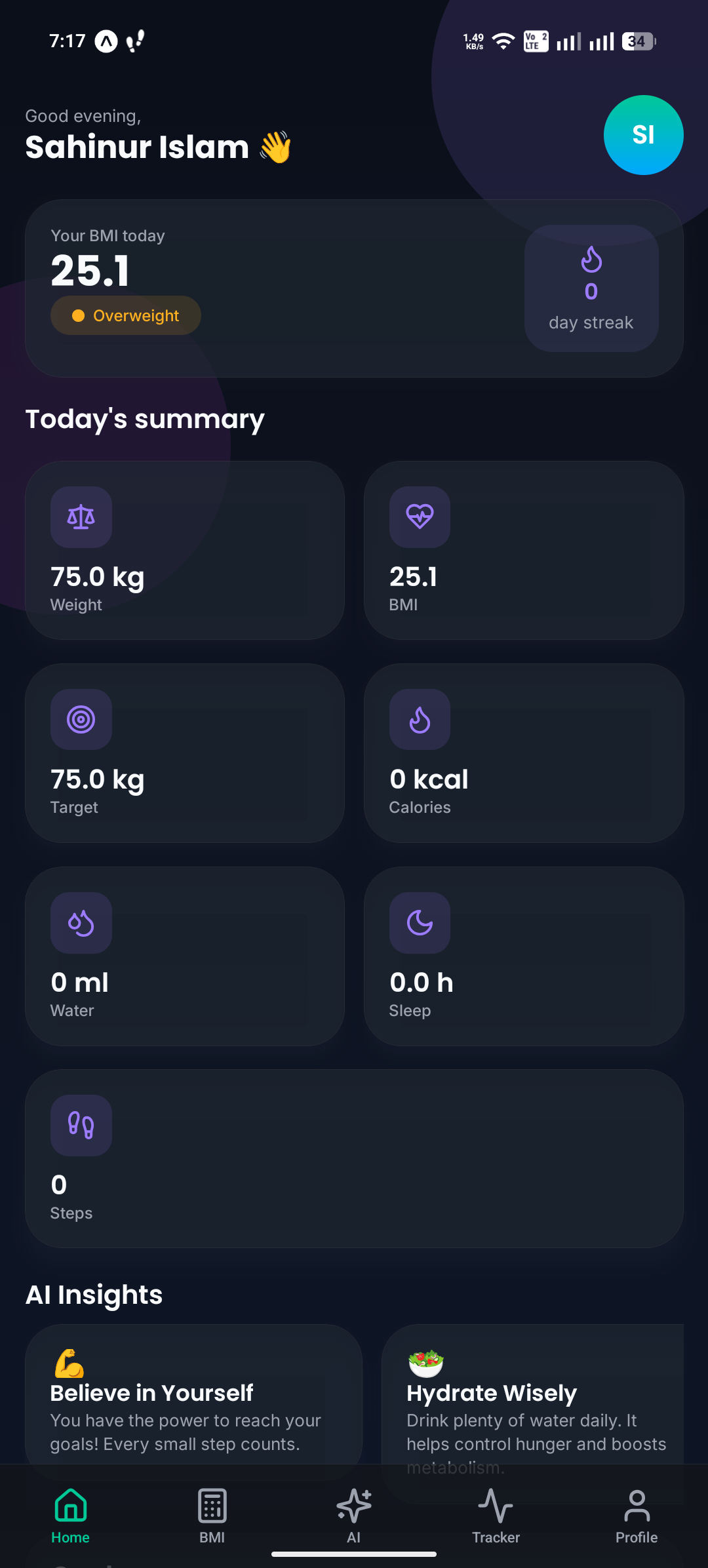 FitBMI home